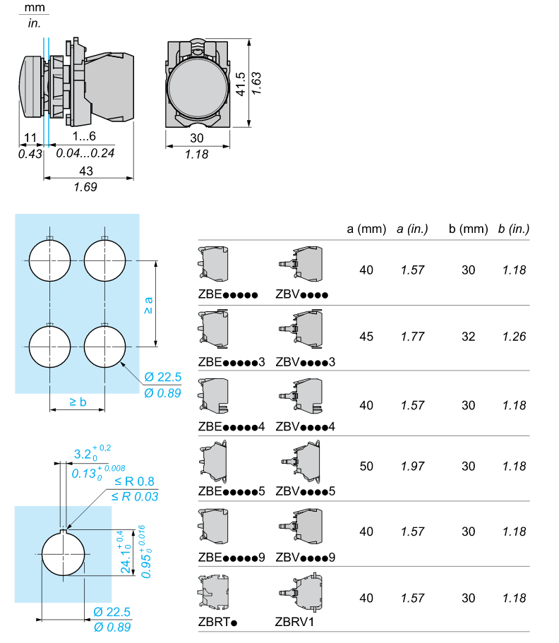 Schneider Harmony - XB5AVB5 Sinaleiro Amarelo